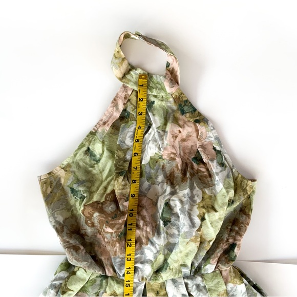 ASOS DESIGN Halter mini dress with bow back in floral print - Picture 6 of 14